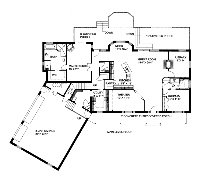 Vacation House Plan First Floor - 088D-0419 - Shop House Plans and More