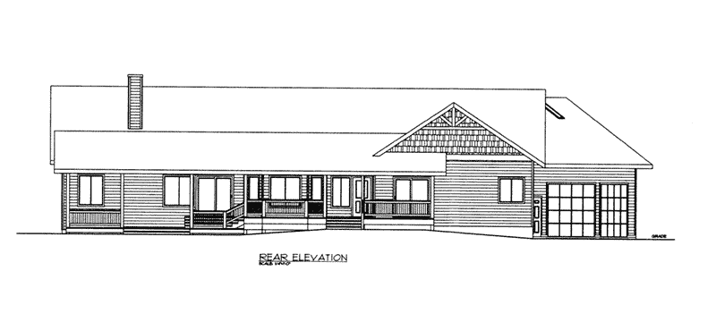 Rustic House Plan Rear Elevation -  088D-0419 | House Plans and More