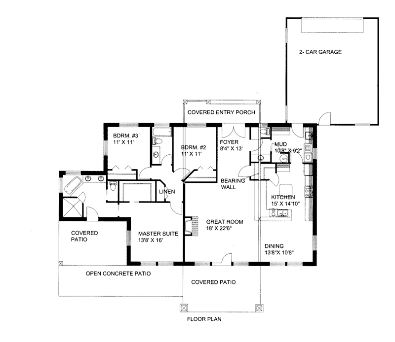 Lake House Plan First Floor -  088D-0420 | House Plans and More