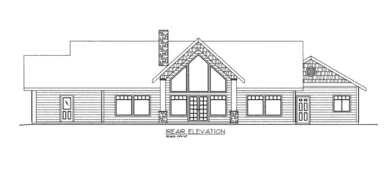 Lake House Plan Rear Elevation -  088D-0420 | House Plans and More
