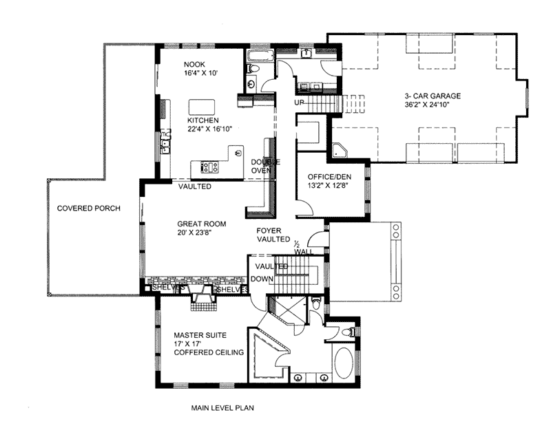 Waterfront Home Plan First Floor 088D-0421