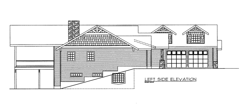 Waterfront House Plan Left Elevation -  088D-0421 | House Plans and More