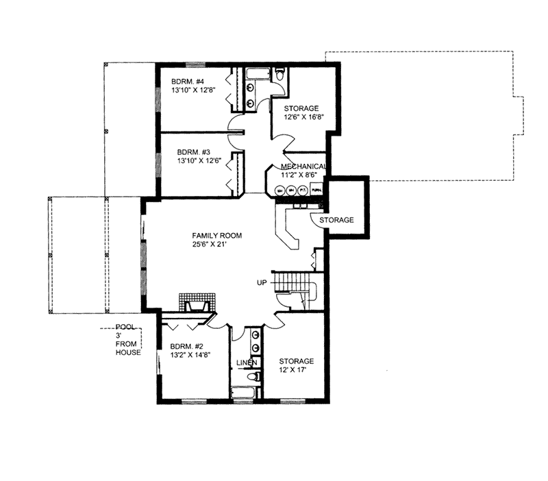 Waterfront House Plan Lower Level Floor - 088D-0421 - Shop House Plans and More