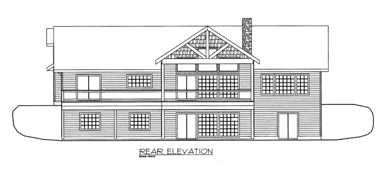 Waterfront House Plan Rear Elevation - 088D-0421 - Shop House Plans and More