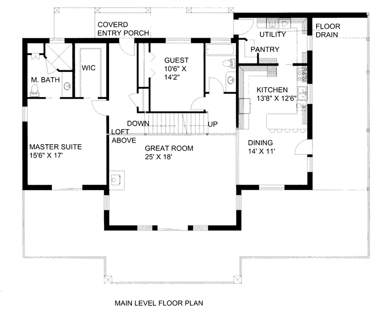 Lake House Plan First Floor - 088D-0422 - Shop House Plans and More