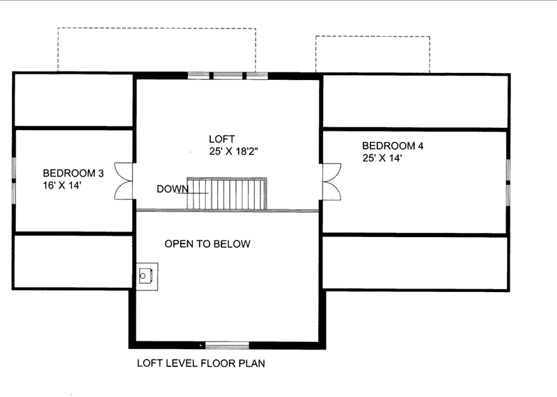 Rustic Home Plan Loft 088D-0422