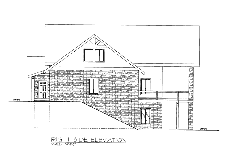 Rustic House Plan Right Elevation -  088D-0422 | House Plans and More