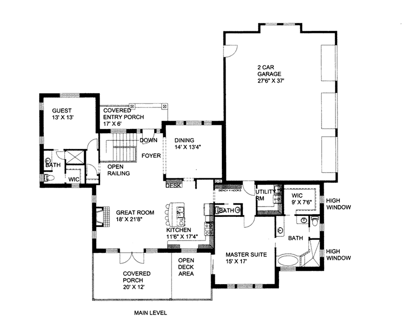 Country House Plan First Floor - 088D-0424 - Shop House Plans and More