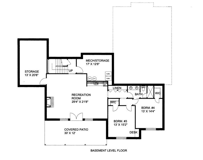 Country House Plan Lower Level Floor - 088D-0424 - Shop House Plans and More