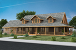 Log House Plan Front of House 088D-0445