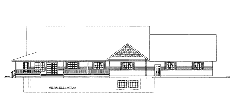 Log House Plan Rear Elevation -  088D-0445 | House Plans and More