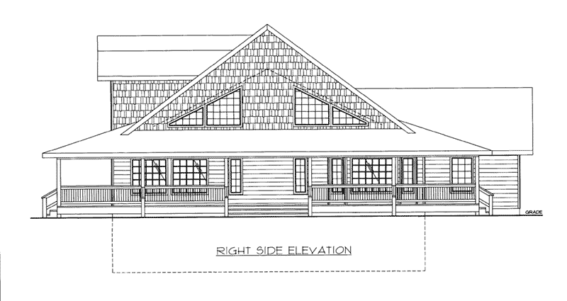 Log House Plan Right Elevation -  088D-0445 | House Plans and More