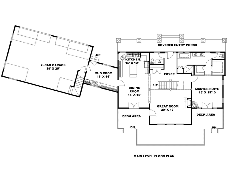 Southwestern Home Plan First Floor 088D-0614