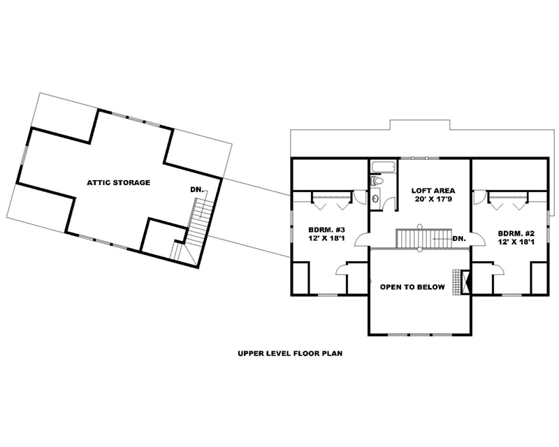 Lake House Plan Second Floor - 088D-0614 - Shop House Plans and More