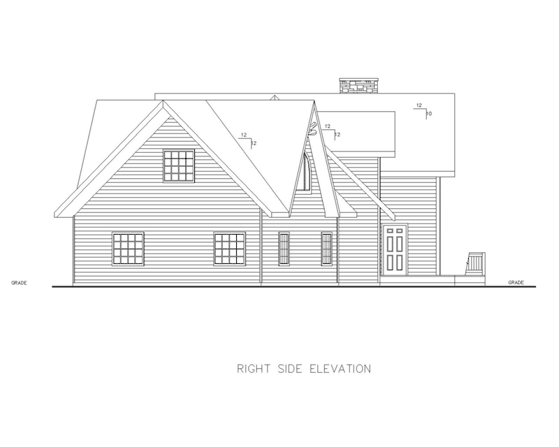 Country French House Plan Right Elevation - 088D-0614 | House Plans and More