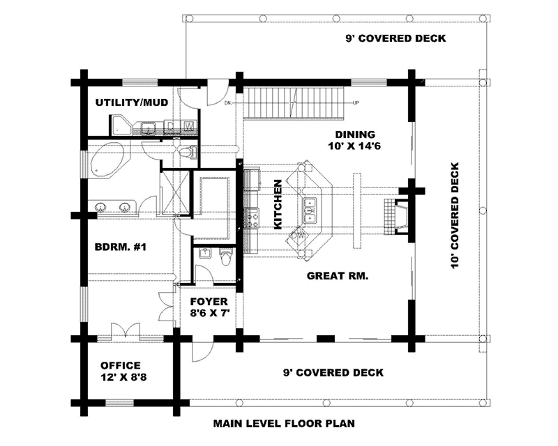 Log Home Plan First Floor 088D-0633