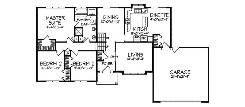 Santana Split-Level Tudor Home Plan 091D-0039 - Shop House Plans and More