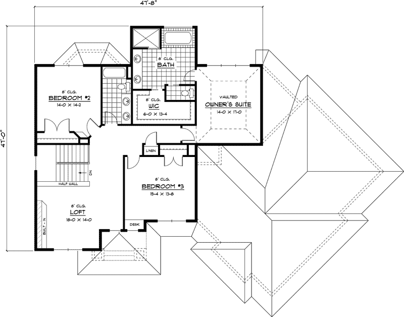 Contemporary House Plan Second Floor - Mulhouse Prairie Style Home 091D-0445 | House Plans and More