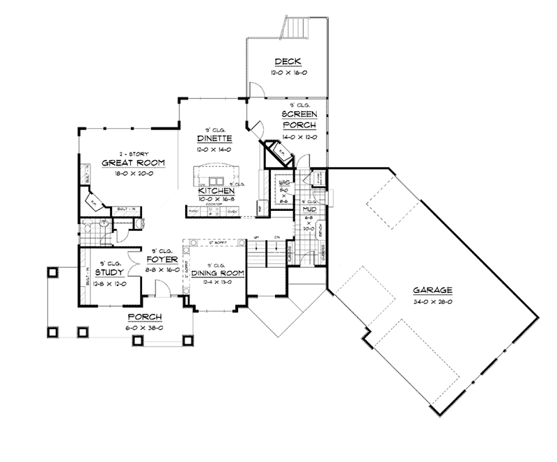 Norman Creek Craftsman Home Plan 091d-0449 - Shop House Plans And More