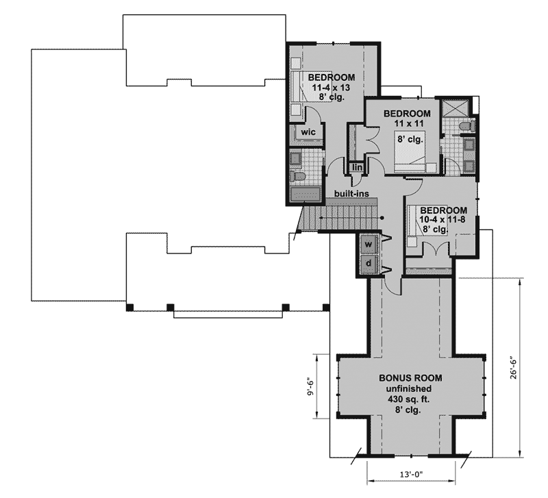 Lake House Plan Second Floor - 091D-0508 - Shop House Plans and More