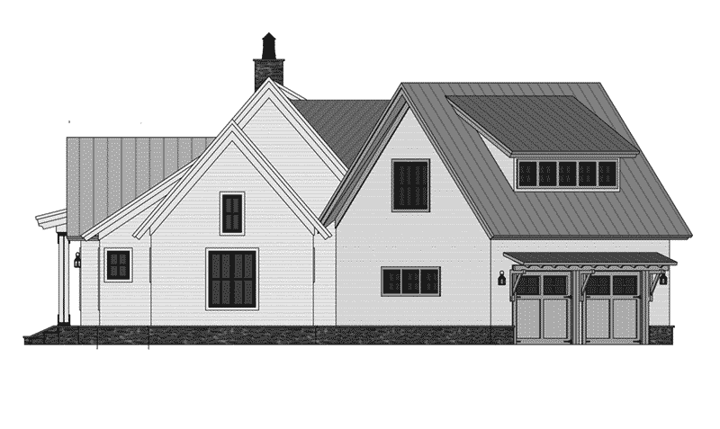 Modern Farmhouse Plan Left Elevation - 091D-0511 - Shop House Plans and More