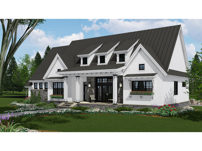 Modern Farmhouse Plan Front Photo 01 - 091D-0516 - Shop House Plans and More