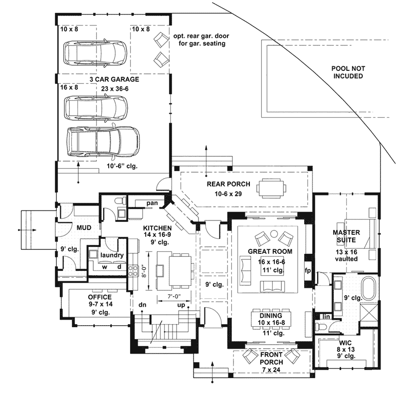 Florida House Plan First Floor - 091D-0518 - Shop House Plans and More