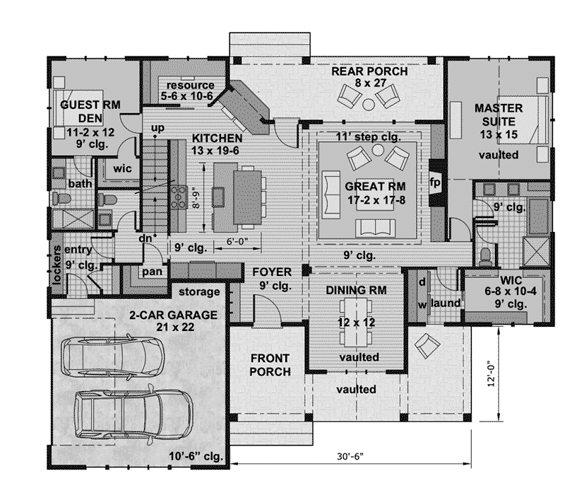 Craftsman House Plan First Floor - 091D-0520 - Shop House Plans and More