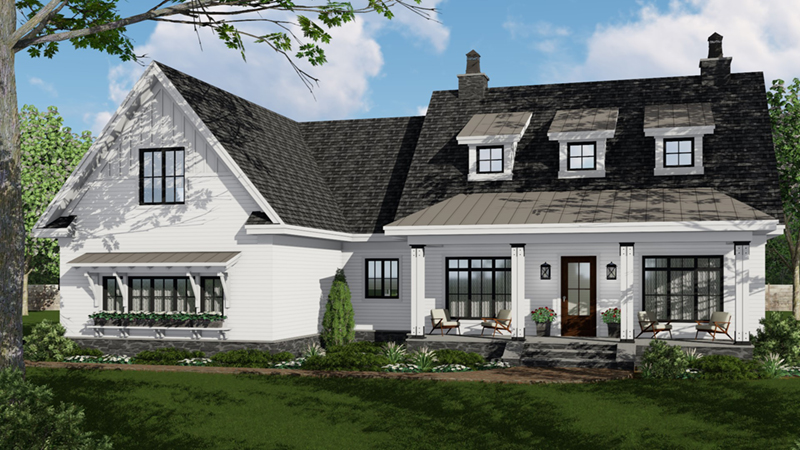Mountain House Plan Front of Home - Terry Hill Modern Farmhouse 091D-0521 - Shop House Plans and More