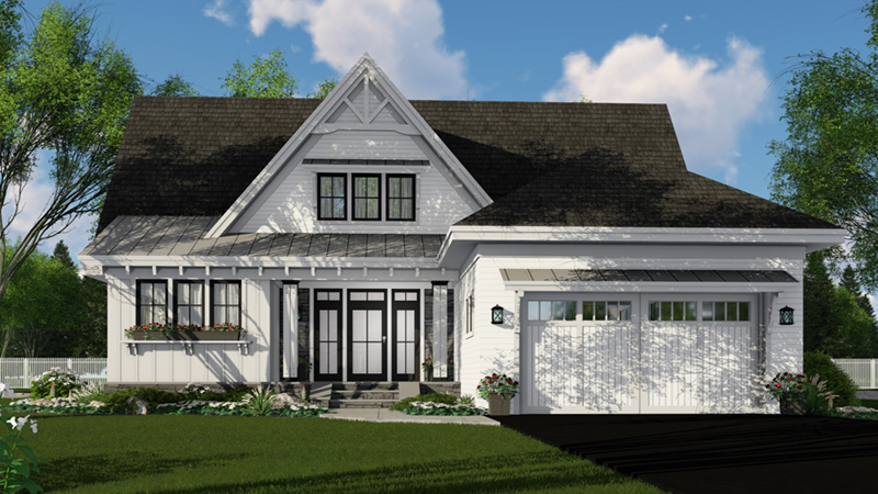 Modern Farmhouse Plan Front of Home - 091D-0525 - Shop House Plans and More
