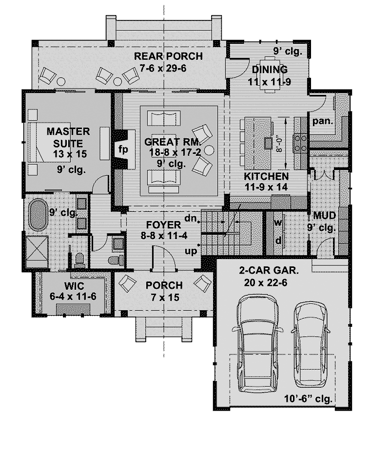 Southern House Plan First Floor - 091D-0526 - Shop House Plans and More
