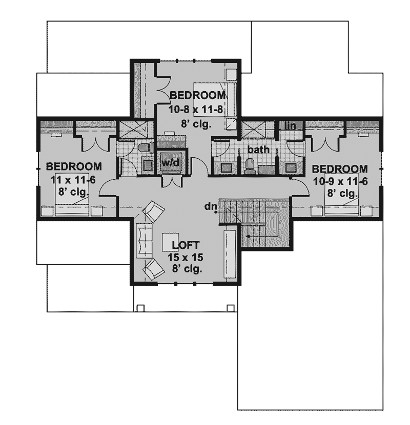 Craftsman Home Plan Second Floor 091D-0526