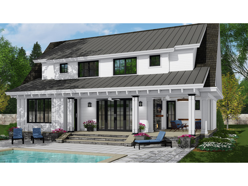 Craftsman House Plan Rear Photo 03 - Abeline Modern Farmhouse Home 091D-0527 - Search House Plans and More