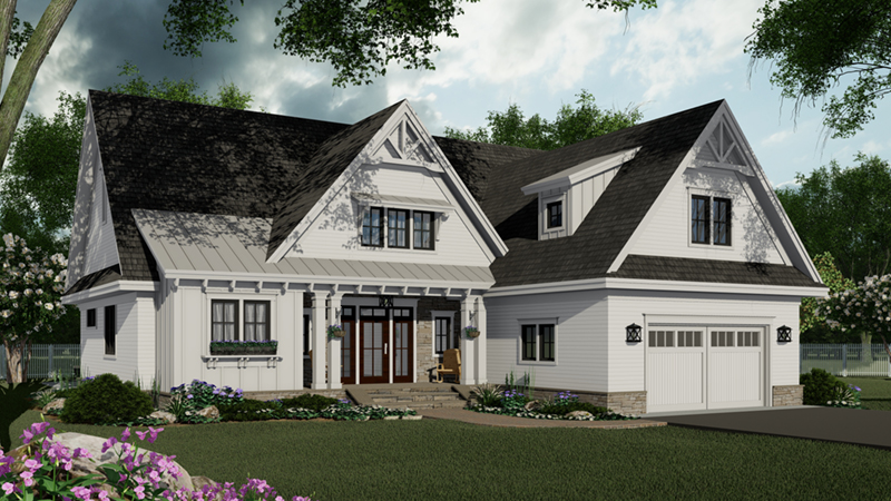 Farmhouse Plan Front of Home - Kerston Hill Modern Farmhouse 091D-0530 - Search House Plans and More