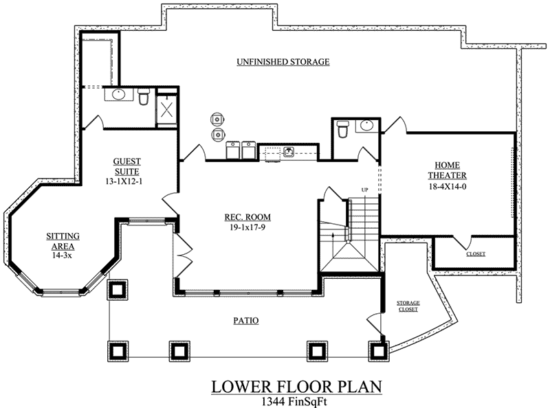 Victorian House Plan Lower Level Floor - Sanchez Trail Rustic Home 101D-0025 | House Plans and More