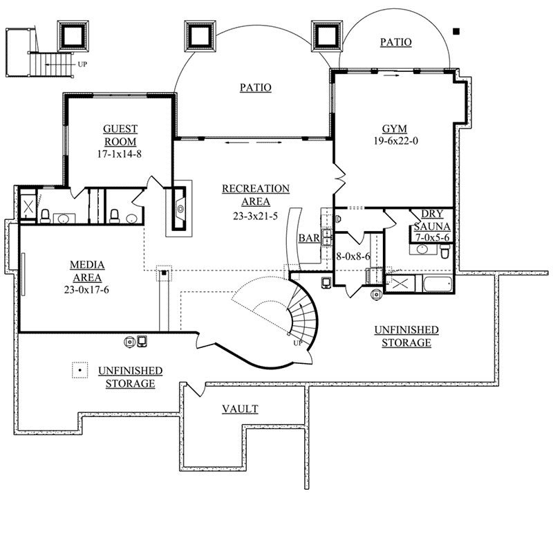 Mountain Home Plan Lower Level 101D-0027
