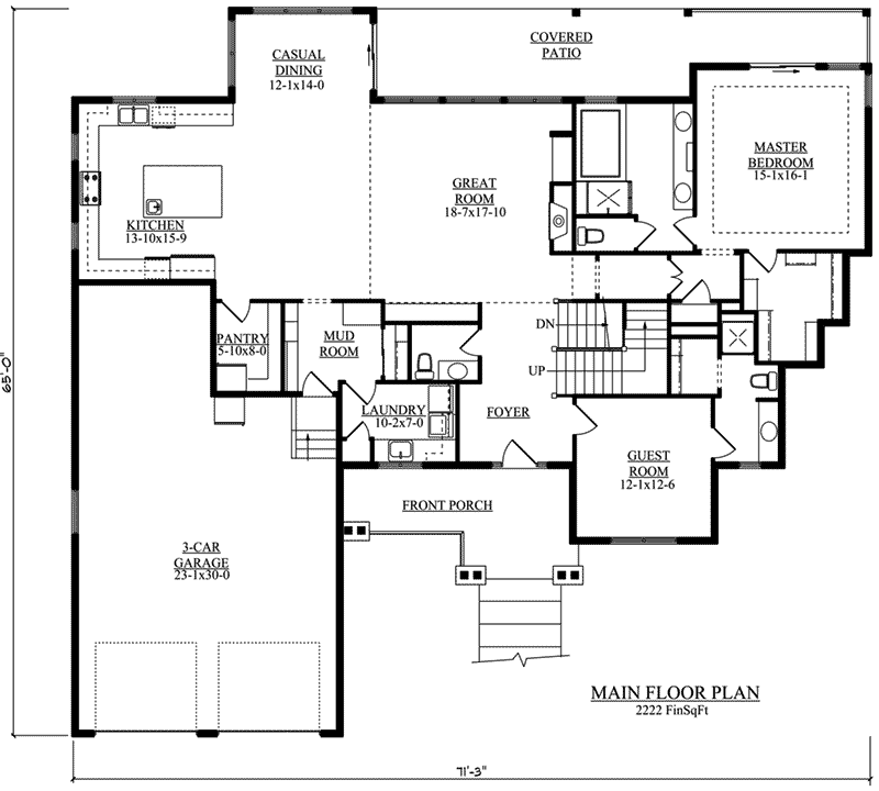 Craftsman Home Plan First Floor 101D-0029