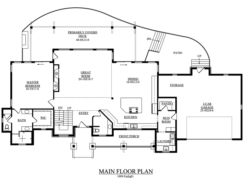 Rustic Home Plan First Floor 101D-0033