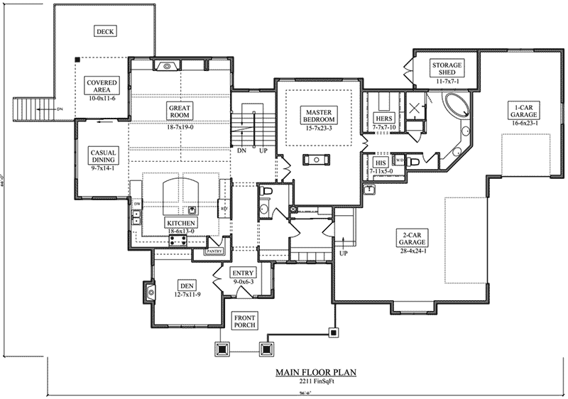 Country Home Plan First Floor 101D-0036