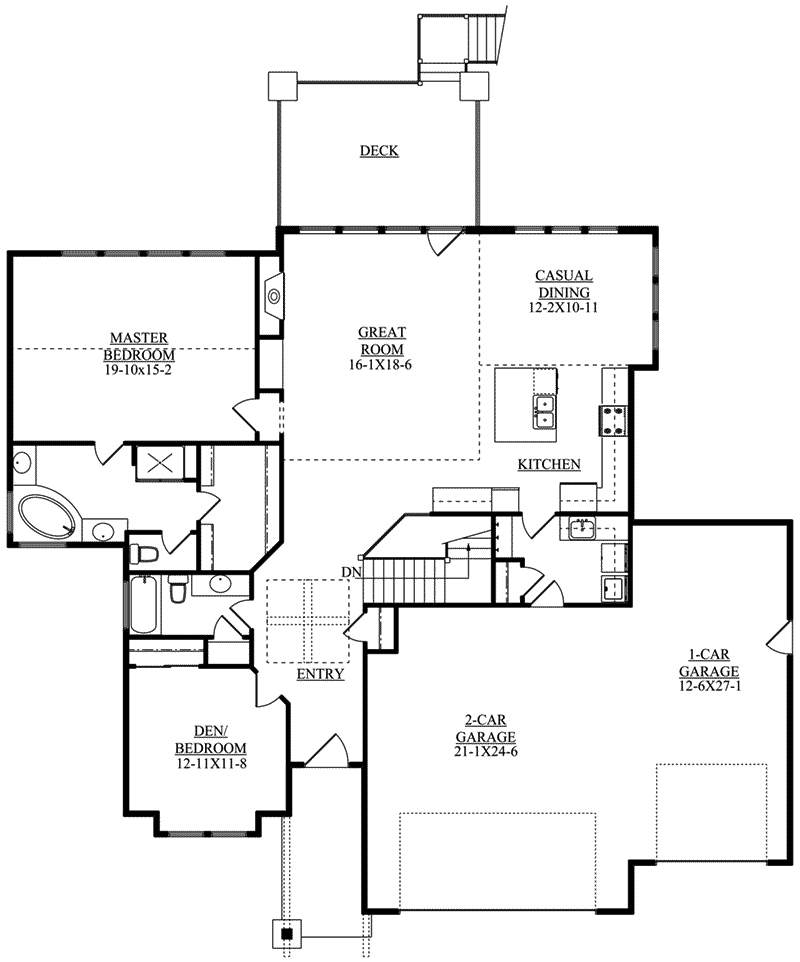 Craftsman House Plan First Floor -  101D-0039 | House Plans and More