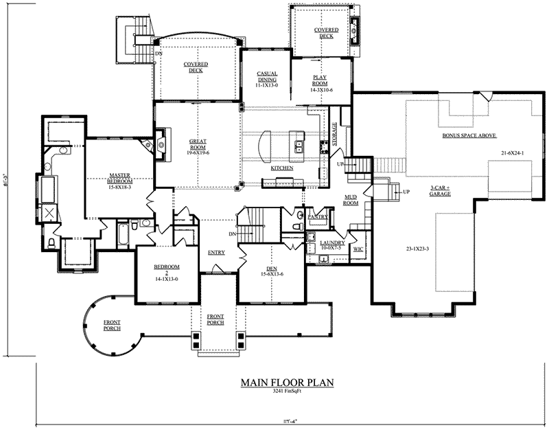 Ranch House Plan First Floor -  101D-0040 | House Plans and More