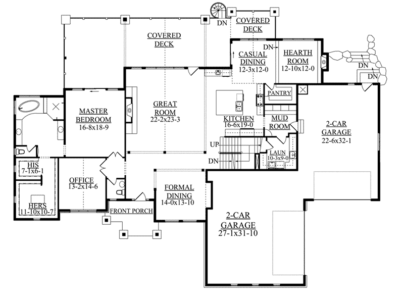 Traditional House Plan First Floor - Graham Farm Country Home 101D-0041 - Search House Plans and More