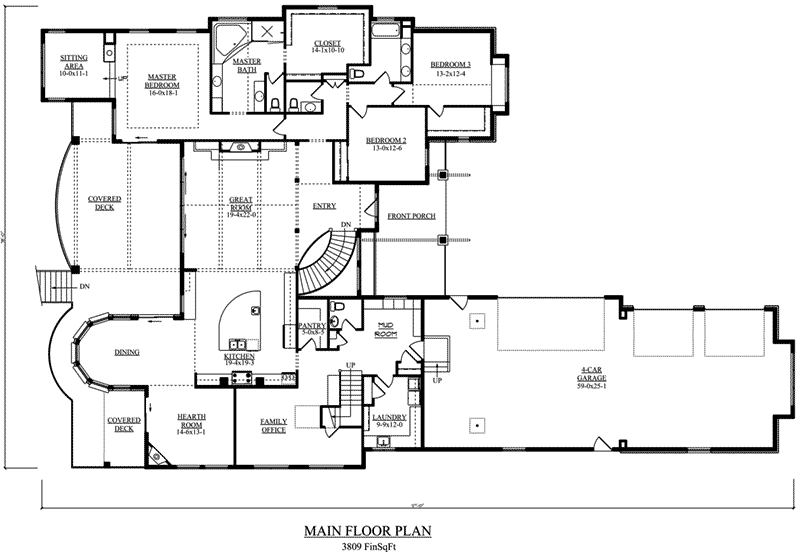 Farmhouse Plan First Floor - Aaron Creek Country Home 101D-0042 | House Plans and More