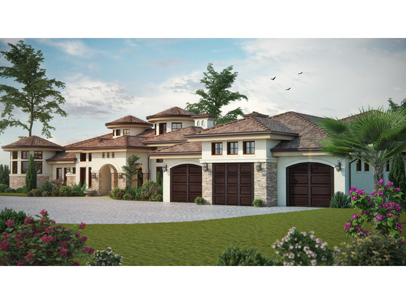 Waterfront House Plan Front Photo 01 - Paradise Beach Luxury Home 101D-0048 - Shop House Plans and More