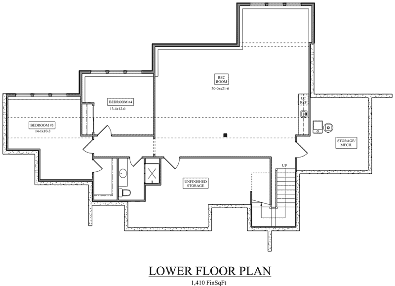 Spanish Home Plan Lower Level 101D-0048