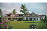 Waterfront House Plan Rear Photo 01 - Paradise Beach Luxury Home 101D-0048 - Shop House Plans and More