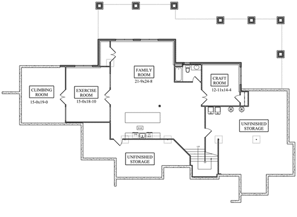 Luxury Home Plan Lower Level 101D-0050