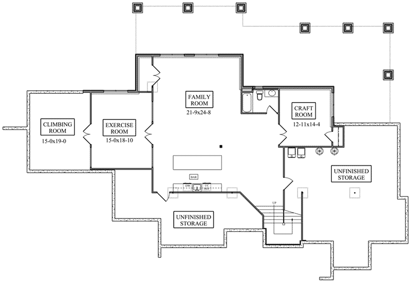 Contemporary House Plan Lower Level Floor - Murphy Bend Luxury Home 101D-0050 - Shop House Plans and More