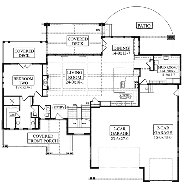 Rustic Home Plan First Floor 101D-0087
