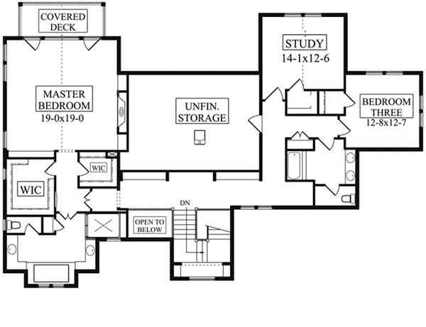 Tudor Home Plan Second Floor 101D-0087